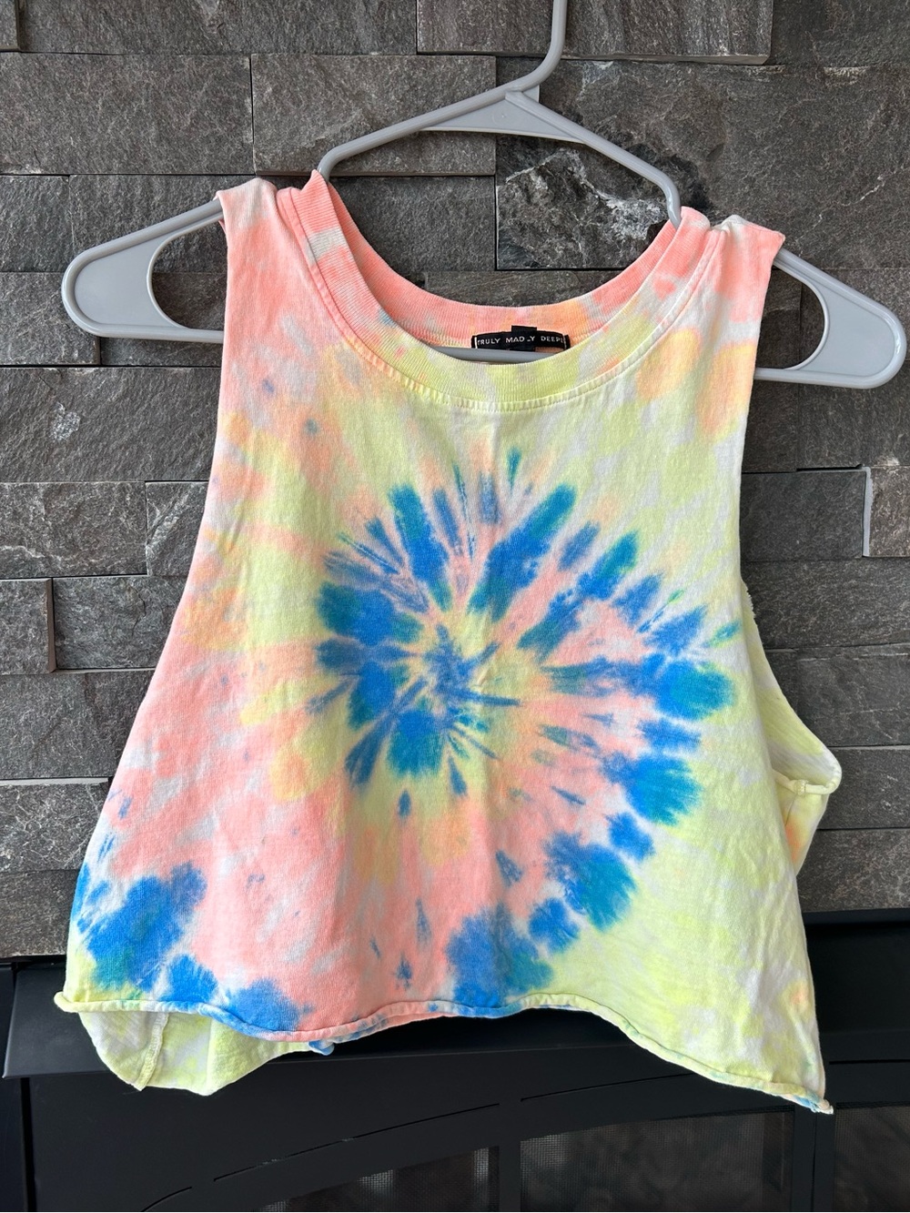 Truly Madly Deeply Cropped Tie-Dye Muscle Tank